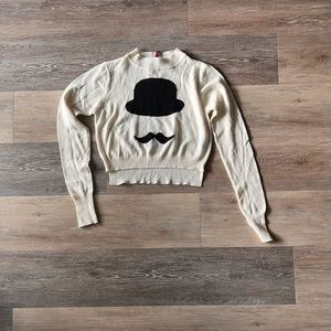 Cute hat and mustache sweater